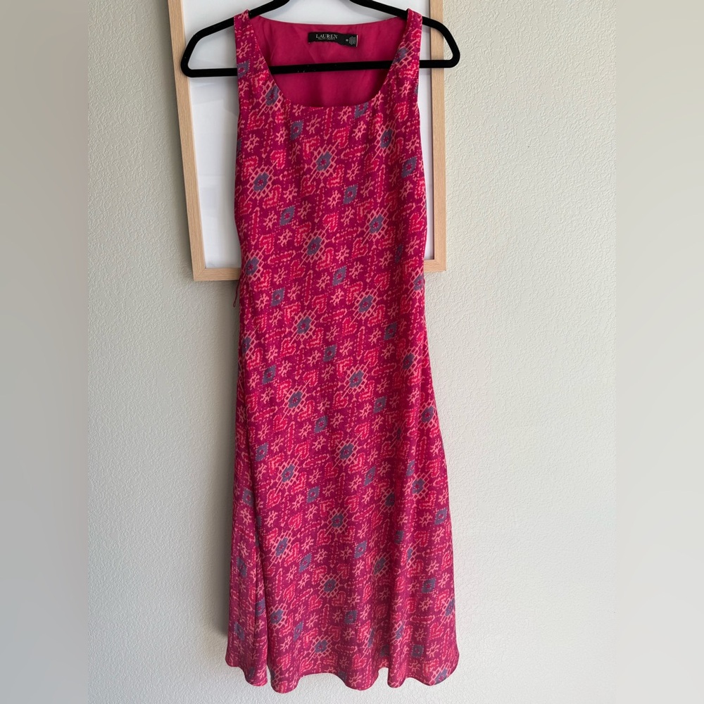 Ralph Lauren Black Label Pink and Red Sleeveless Sundress